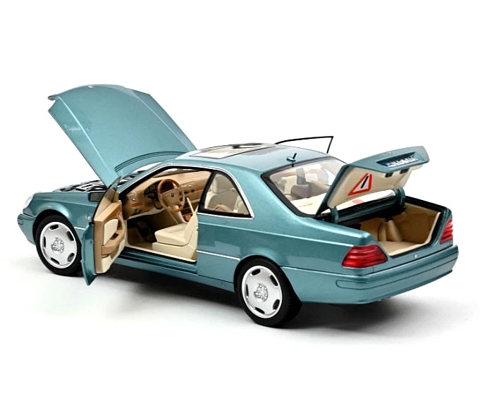 Mercedes-Benz CL 600 Coupé 1997, Blu Metallizzato, 1:18 NOREV - Immagine 2 di 2
