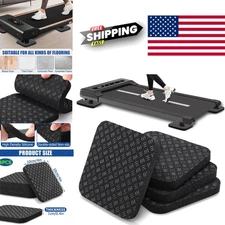 Anti Slip Treadmill Mats Set of 4 Square 10mm Thick High Density Rubber