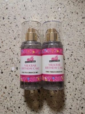 2 Bath & Body Works Milk Bar Birthday Cake Fine Fragrance Body Mist 2.5 oz Each