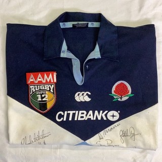 1999 Canterbury NSW Waratahs Super 12 Signed Rugby Jersey Sz L MO#8661