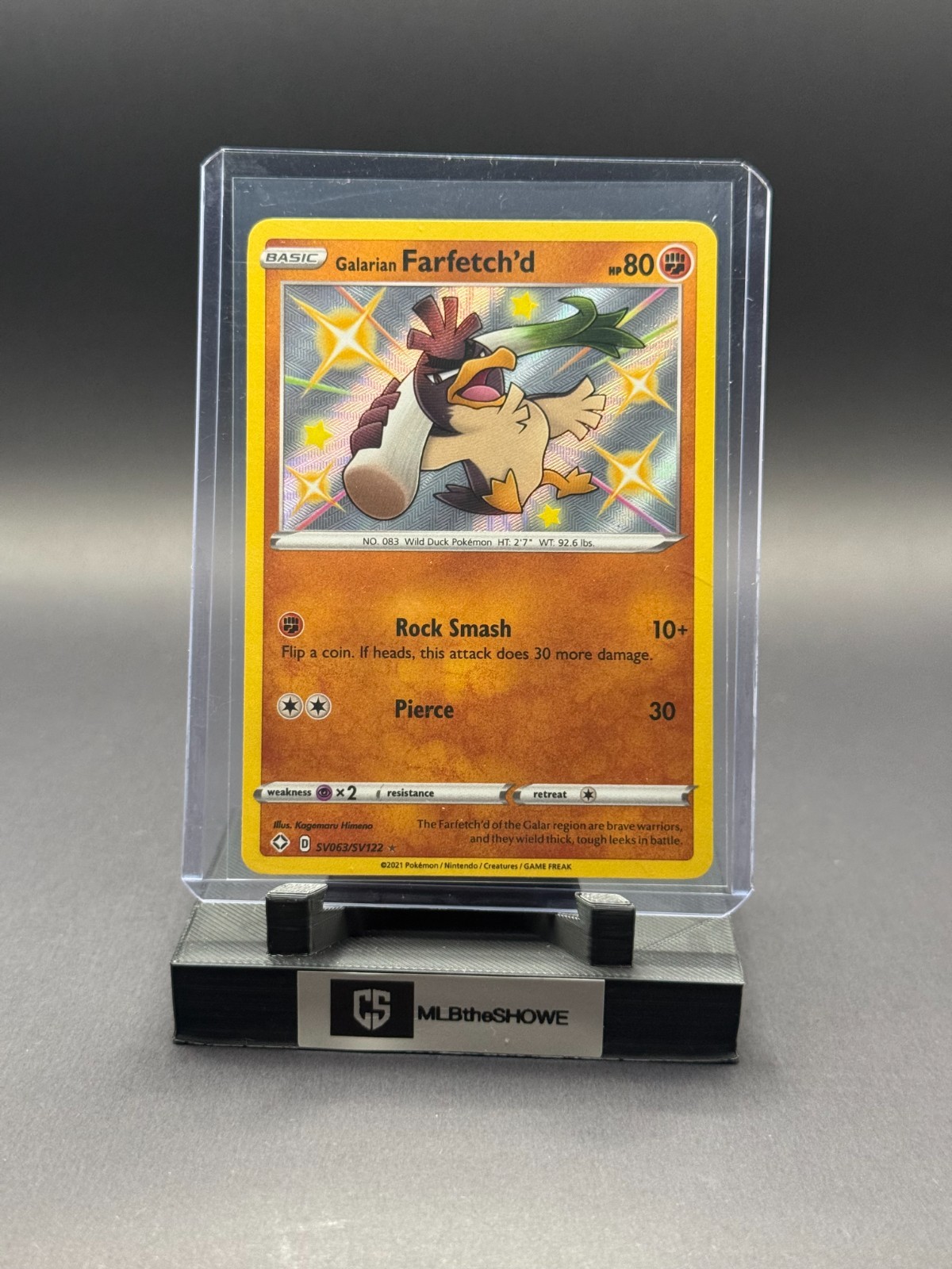 Galarian Farfetch'd Pokemon Shining Fates: Shiny Vault SV063/SV122 Near Mint