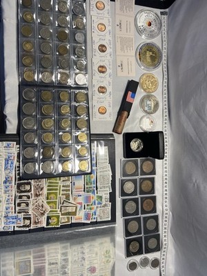 Münz-Lot 2,8kg: 240+ Münzen, 16Medaillen in Kapseln, Alben& USA Münz Rolle