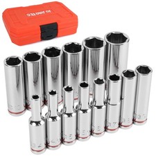 1/4" Drive Metric Master Socket Set, 14-Piece Deep Hex Socket Set 4mm-15mm ,...