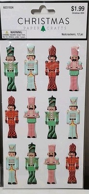 NUTCRACKER 3-D STICKERS ~ Christmas Crafts, DIY, Lot Of 3 Diferent 3D Stickers