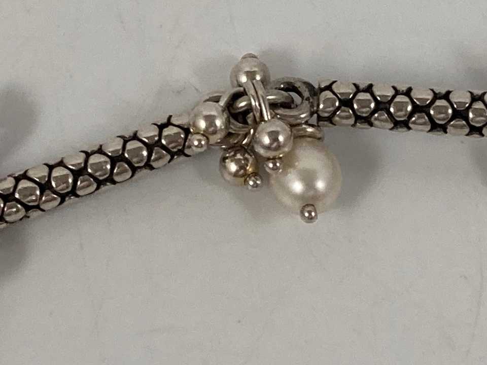 MICHAEL DAWKINS STERLING SILVER PEARL AMETHYST BEADS TOGGLE BRACELET 7 in - Image 2 of 4