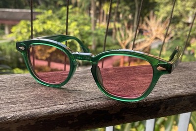 Vintage Men Pink Sunglasses Johnny Depp Green Glasses Women Pink Sunglasses