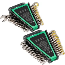 Combination Wrench Set 24 PCS SAE 1/4" to 7/8" Metric 8-19 mm Organizer Rack