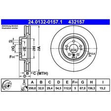 2x ATE Scheibenbremse vorne A1644210512 A1644211412 26266441