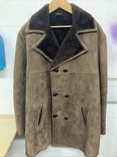 Vintage Men’s Thick Heavy Sheepskin Jacket Coat - CHEST 44 Inch 112 cm