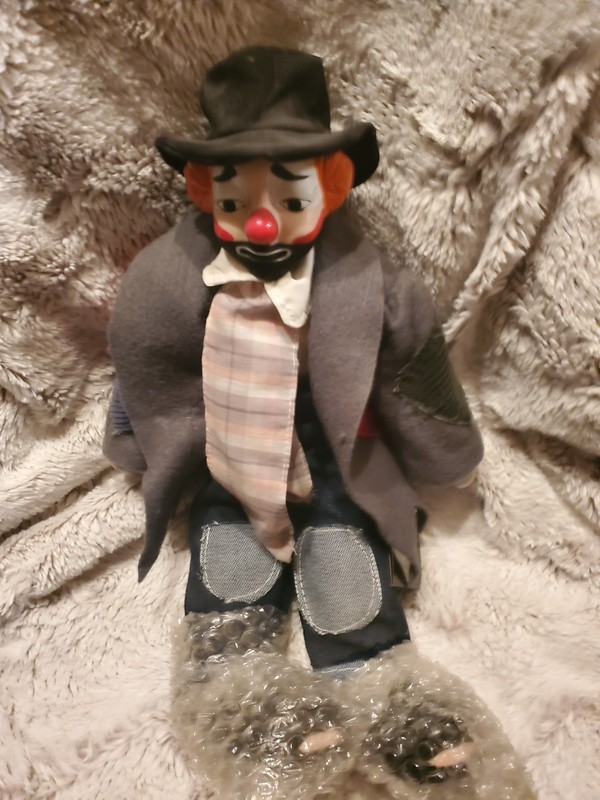 House of Lloyd’s Porcelain 14" Hobo Clown Doll Emmet Kelly Vintage 