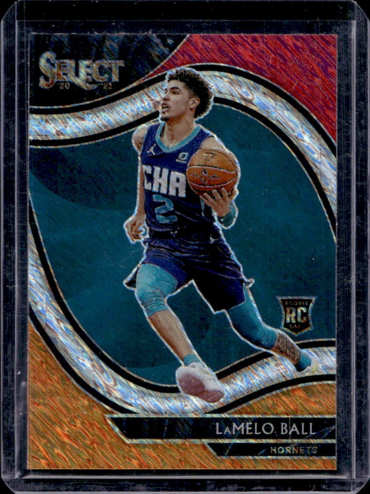 2020-21 Select LaMelo Ball RC Red White Orange Shimmer Courtside #298 Hornets