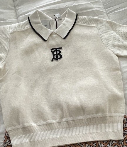 Burberry NWT Keithey Unisex Monogram Motif Knit Polo Shirt Sz 8y - Picture 8 of 18