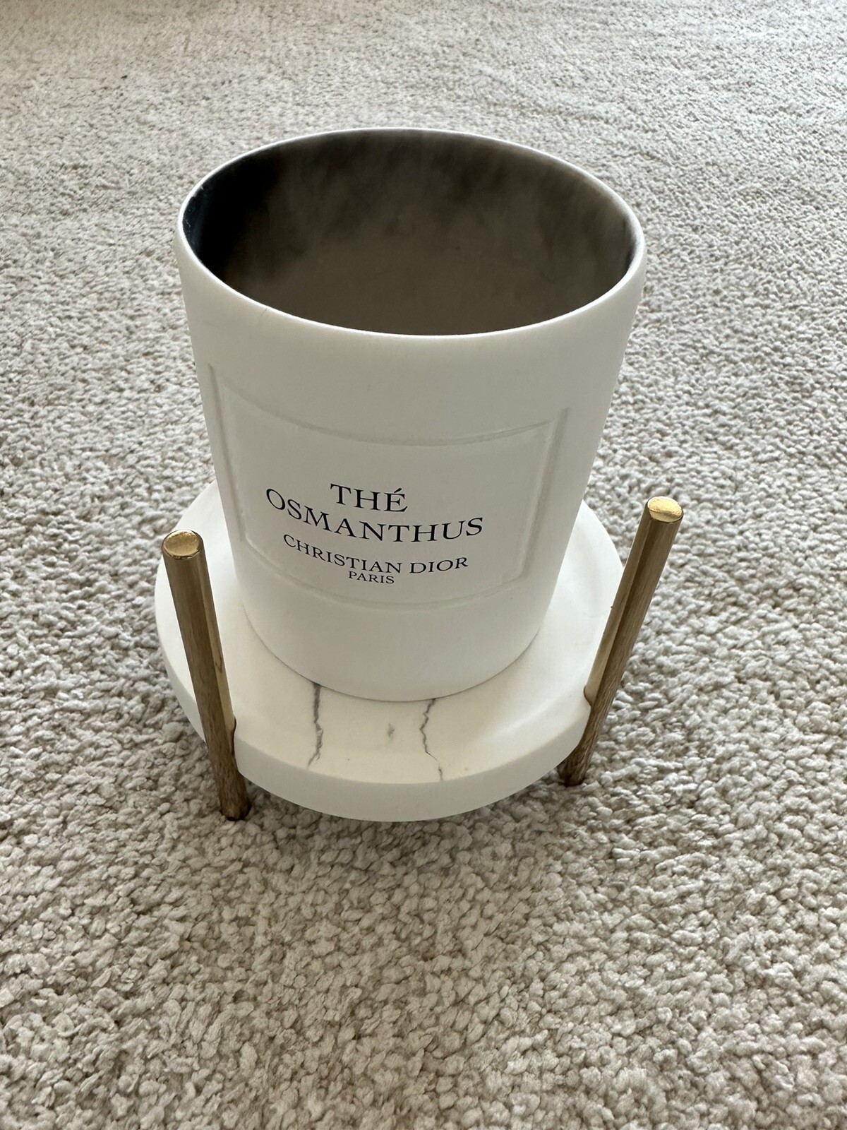 BATH & BODY WORKS MIXED MATERIAL MARBLE PEDESTAL 3 WICK CANDLE HOLDER