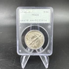 1946-D WALKING LIBERTY HALF DOLLAR NICE WHITE PCGS MS64 RATTLER GREEN LABEL 50c