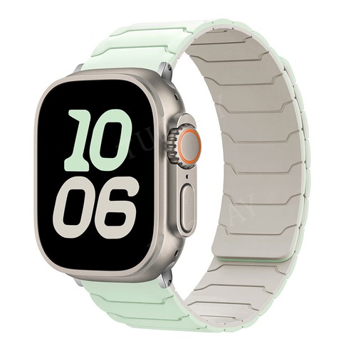 Für Apple Watch Series 10 9 8 7 6 5 SE 4 Ultra 2 38-49mm Magnet Silikon Armband - Bild 13 von 35