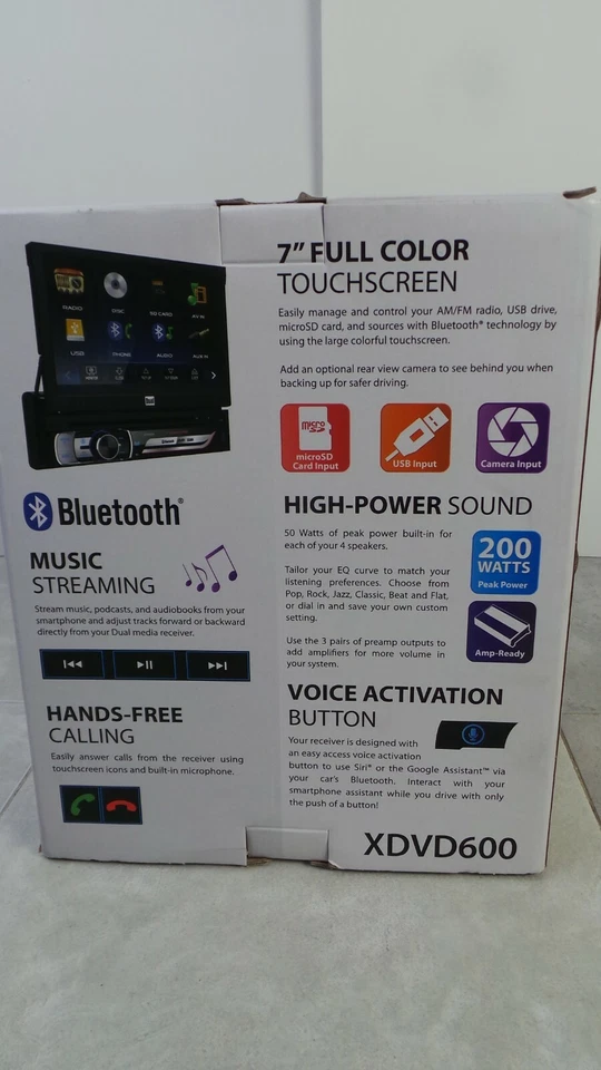 Dual XDVD600 Single DIN 7" In-Dash Car Monitor DVD Player Receiver+Backup Camera - Image 4 of 4