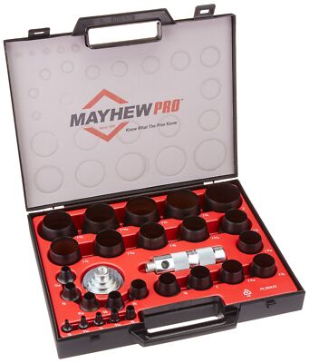 Mayhew Tools 66002 Hollow Punch, 27-Piece Set, Black SAE