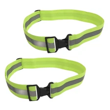 2 Pcs Green Reflector Belt High Visibility Waist Band Night Run