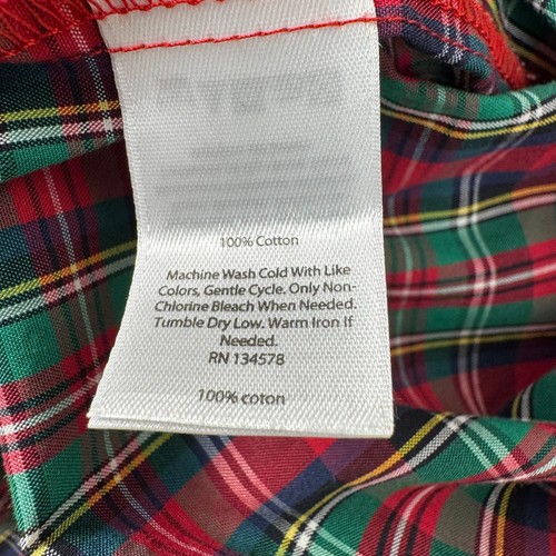 Vineyard Vines Button Front Shirt Plaid Cotton Red Green Girls XL 16 - Picture 5 of 10
