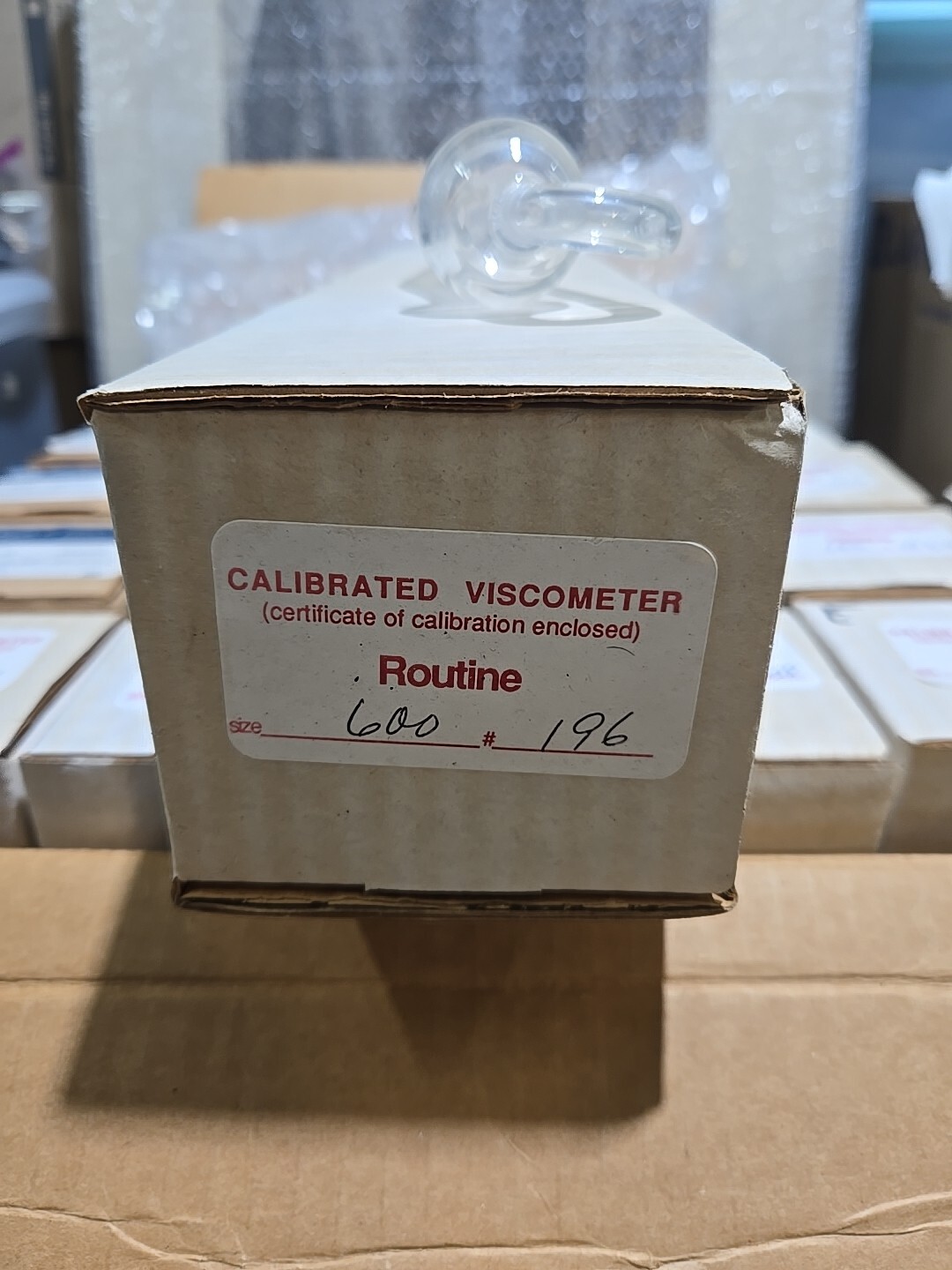 Vintage Fenske Calibrated Viscometer Routine Size 600 With Certificate #196