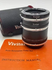 Vivitar Automatic Extension Tube Set AT-7 12mm 20mm 36mm With Case