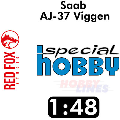 Saab AJ-37 Viggen Aktualisiertes komplettes Interieur 1:48 spezielles Hobby Red Fox Studio 48090
