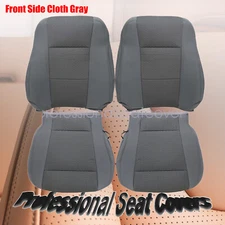 For 2017-2021 Ford F250 F350 F450 Front Driver & Passenger Gray Cloth Seat Cover