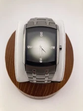 Armitron Men 33mm Watch Gray Smoke Tone Black Dial Tank Y121E/3 - RUNS