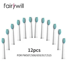 12pcs Soft Electric Toothbrush Replacement Brush Heads Fairywill 507 508 917 659