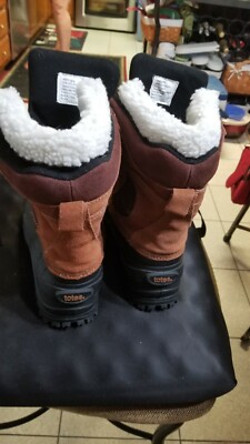 Totes Taupe Mens Waterproof Winter Boots Brown Suede Size 10  display picture 3