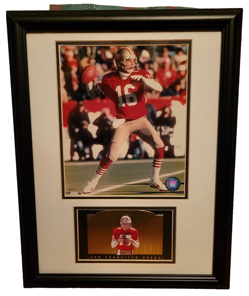 Joe Montana 49ers framed photo & signed 1995 upper deck salute jumbo card Lmtd. - Image 2 of 4