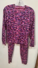 CHAMPION Girls Pink/Black/Blue Camo 2-pc Set Athletic Layering Size XL Thermal
