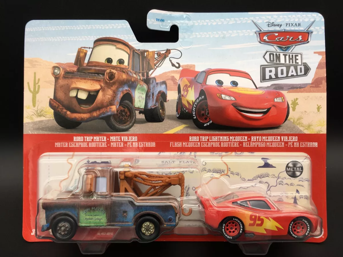 Disney Pixar Cars Road Trip Mater Working Tow Hook Road Trip Lightning 2  Pack