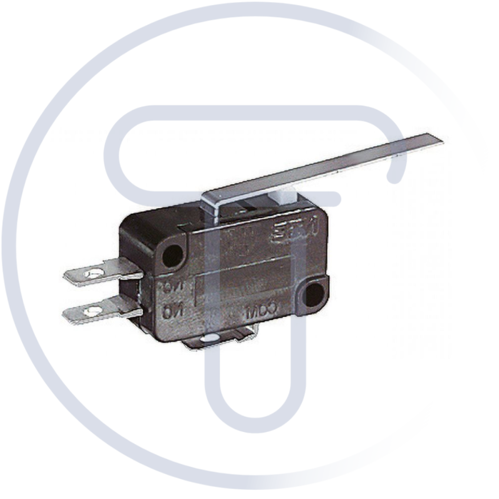 Deviatore finecorsa con leva 51,1mm, terminali faston 4,8mm, 250V 5A