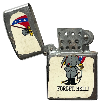 VINTAGE 1960's FORGET, HELL! REBEL STYLE WELL WORN CIGARETTE LIGHTER JAPAN 