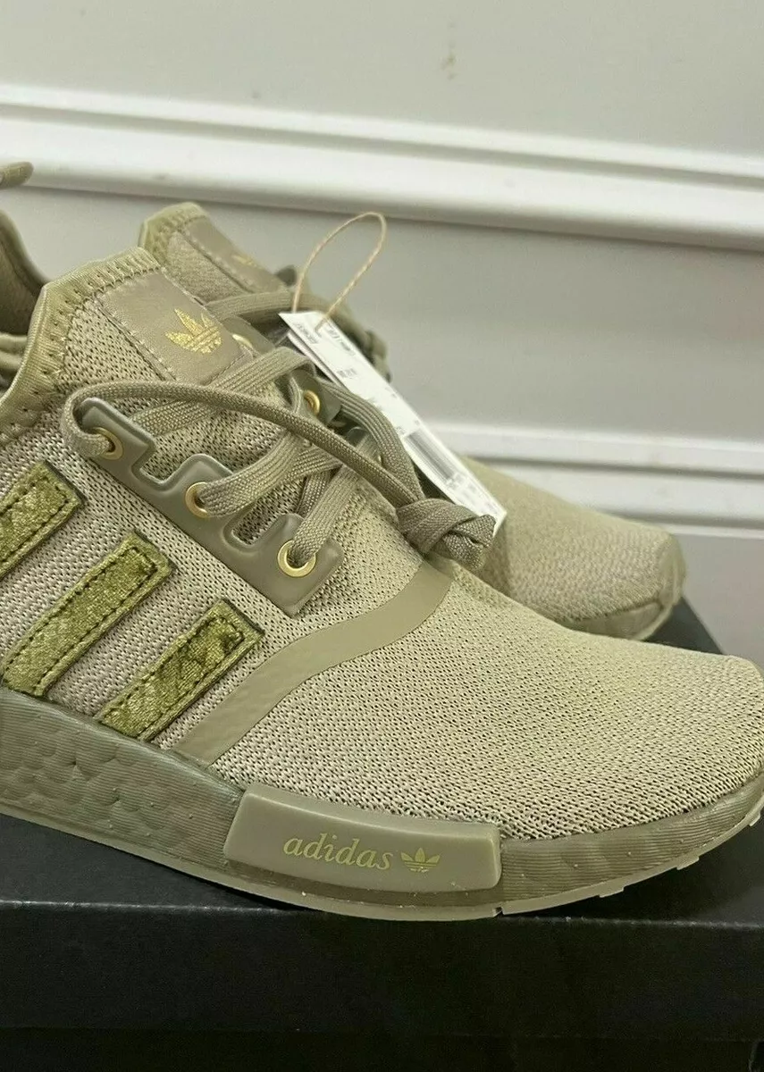 Adidas NMD Velvet Olive Green Gold Boost Women&#039;s GY1321 Shoes |