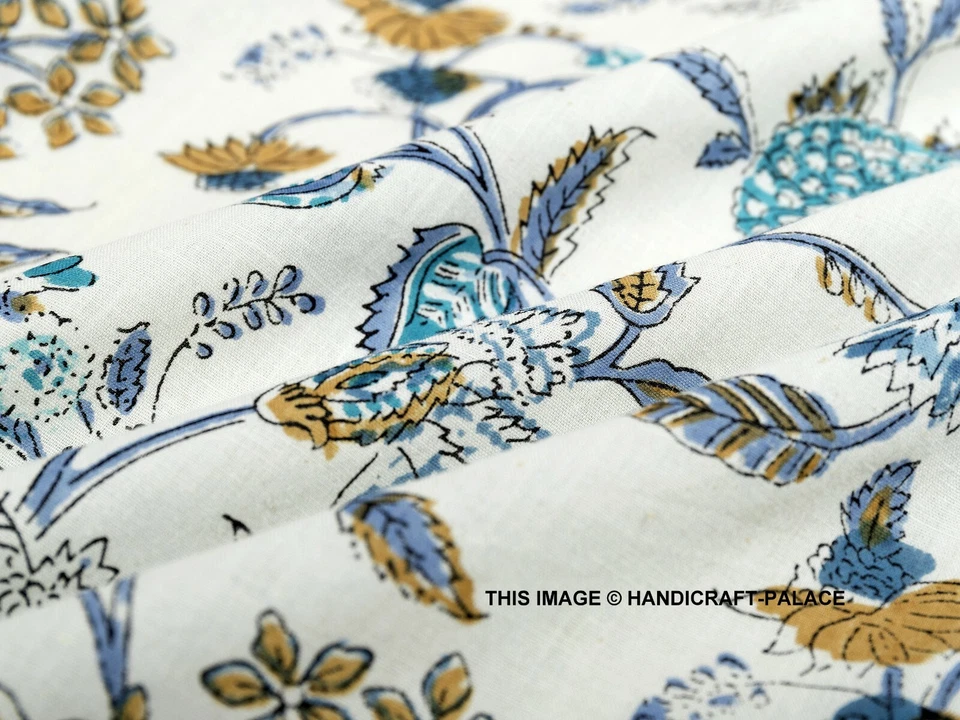 Guardanapos de mesa 100% algodão estampa floral bloco de mão indiano 18" conjunto de 6 peças de tecido - Imagem 3 de 3