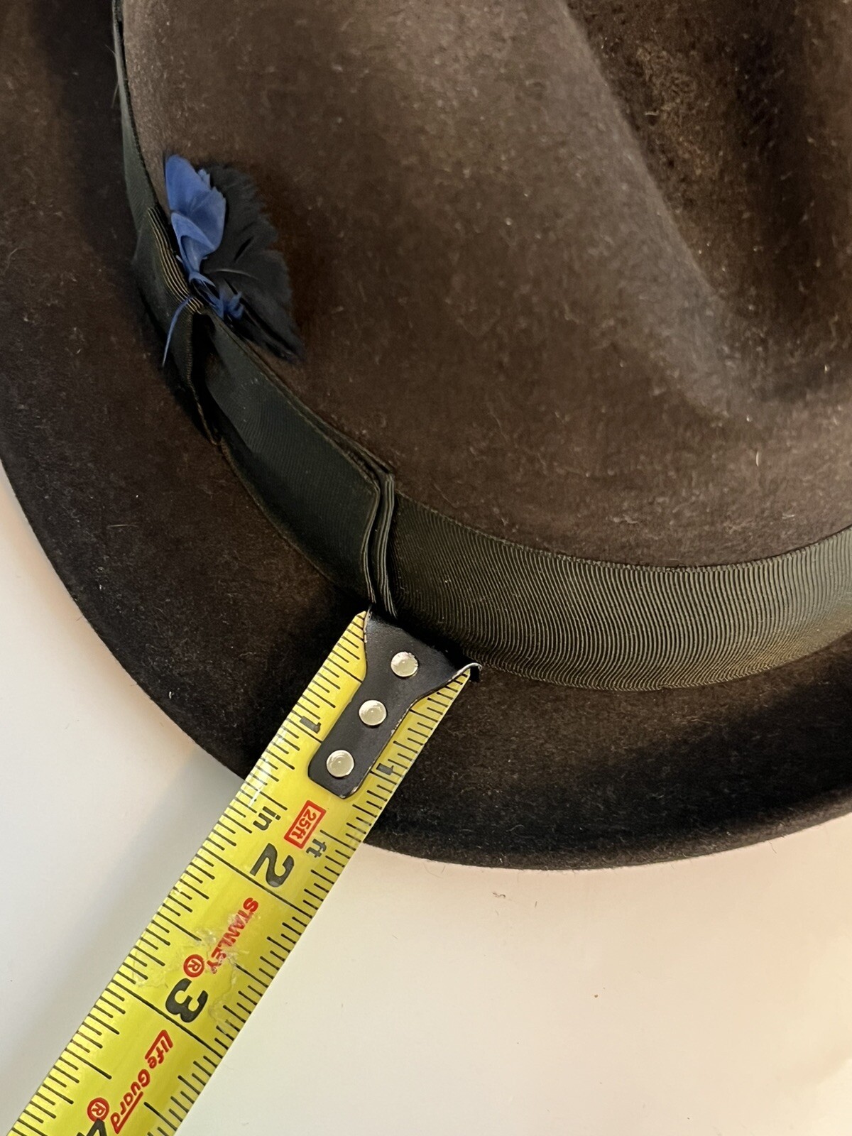 Vtg Resistol Self Conforming Black Fedora Men's SZ 7 Silver Streak Blue Feather eBay