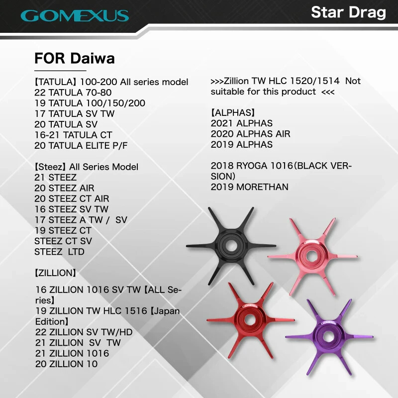 GOMEXUS Star Drag for Shimano SLX Curado Caltutta Scorpion Baitcasting Reels