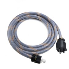 Audiophile OCC Copper with Silver Plated UK Plug HIFI Audio Power Cable 12mm Dia