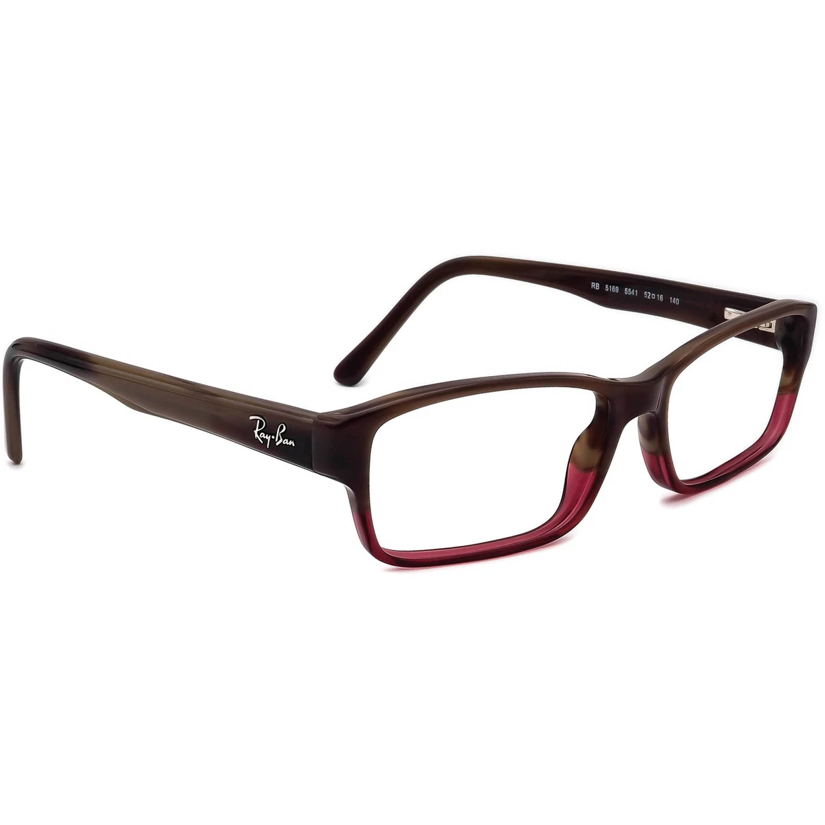 Ray Ban Eyeglasses RB 5169 5541 Brown Purple Horn Rectangular Frame 52 16 140