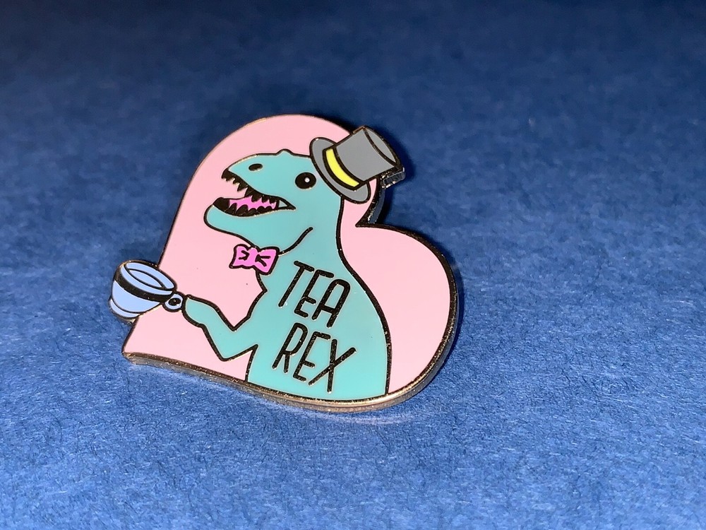 Tea Dinosaur Enamel Pins, Enamel Pin, Funny pin, Pins, Pins for fun, Jewelry Pin