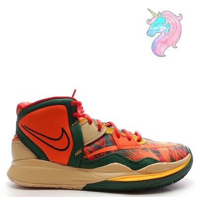 Nike Kyrie Infinity Orange Black Green 1 World  DO9614-800 Mens Size 10.5
