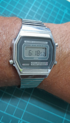Seltene Vintage 80er Seiko Vega PA80 341597 LCD Japan Uhr Water Resist 100M *Work*