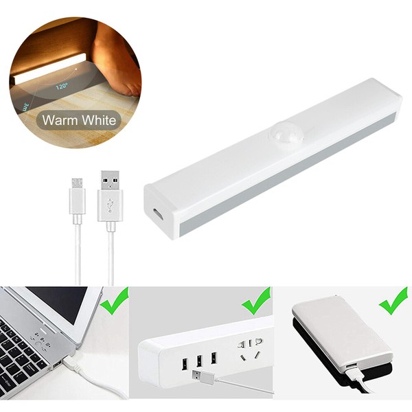 Led Unterbauleuchte Lichtleiste Mit Bewegungsmelder KüChe Schrank Usb Nachtlampe-image