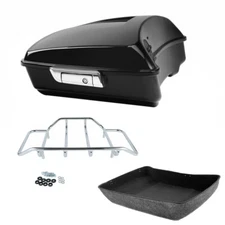 Chopped Trunk & Top Luggage Rack Fit For Harley Touring Street Glide 14-25