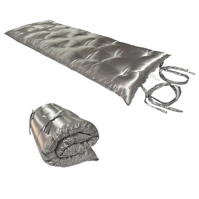 Japanese Floor Rolling Mattress, Cotton Bed, Shikifuton 3 x27x 80 Silver Satin