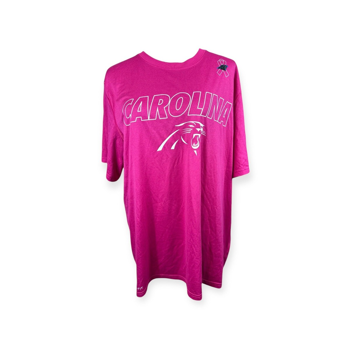 Apparel Carolina Panthers Womens Pink Jersey Cropped Shirt