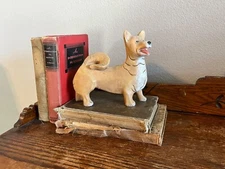 Vintage Three Hands Corp Faux Wood Resin Corgi Dog Figurine 