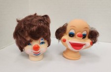 Vintage Lot of 2 Westrim Fibre Craft 3" Clown Doll Heads w/Hair